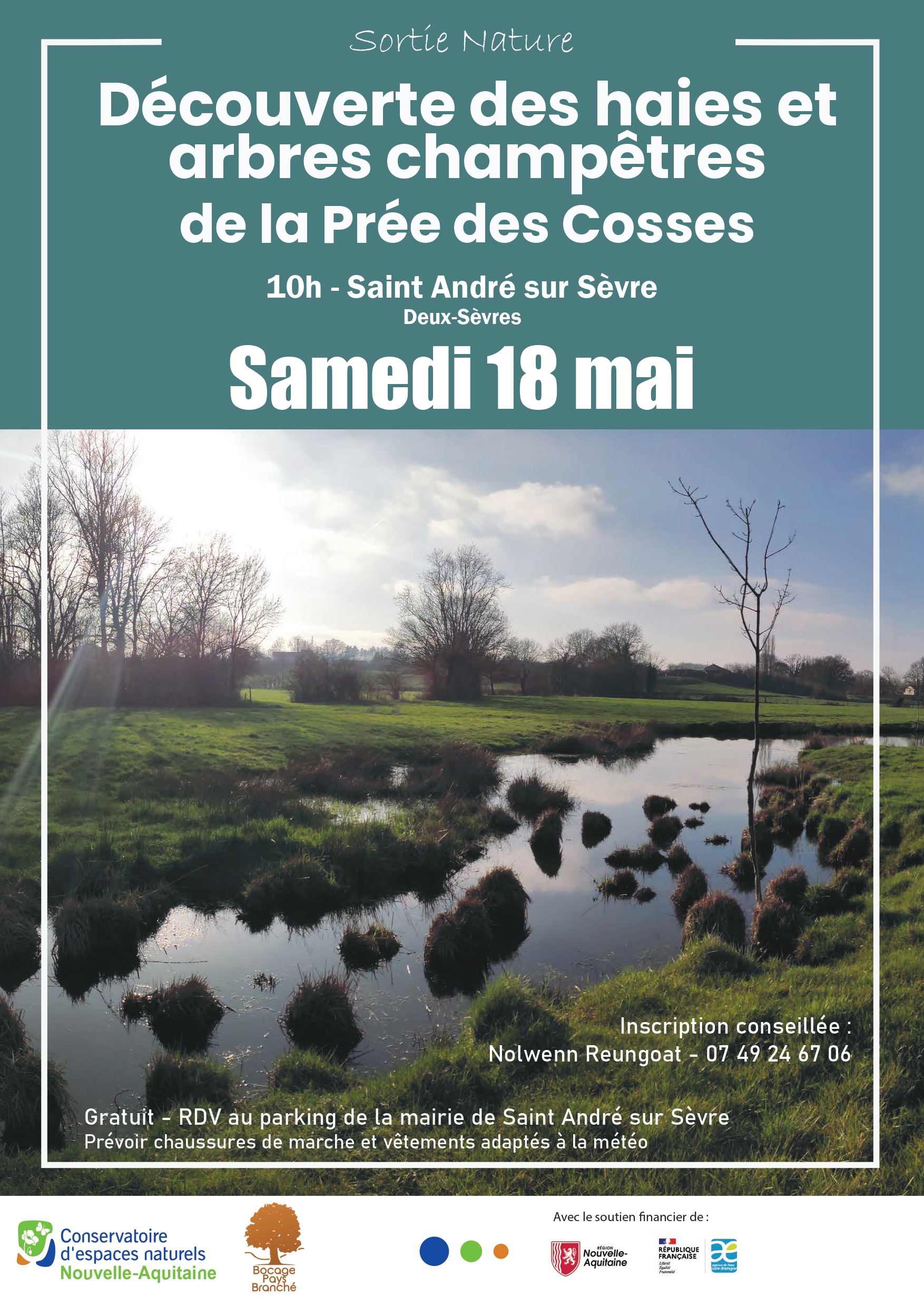 Sortie nature - Haies et arbres de la Prée des Cosses  France Nouvelle-Aquitaine Deux-Sèvres Saint-André-sur-Sèvre 79380