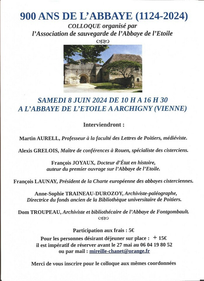 900 ans de l'Abbaye de l’Étoile (Archigny 86) null France null null null null