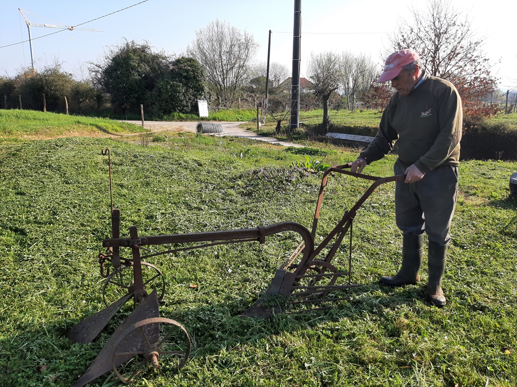 Le travail de la vigne et ses outils d'antan présentés par François