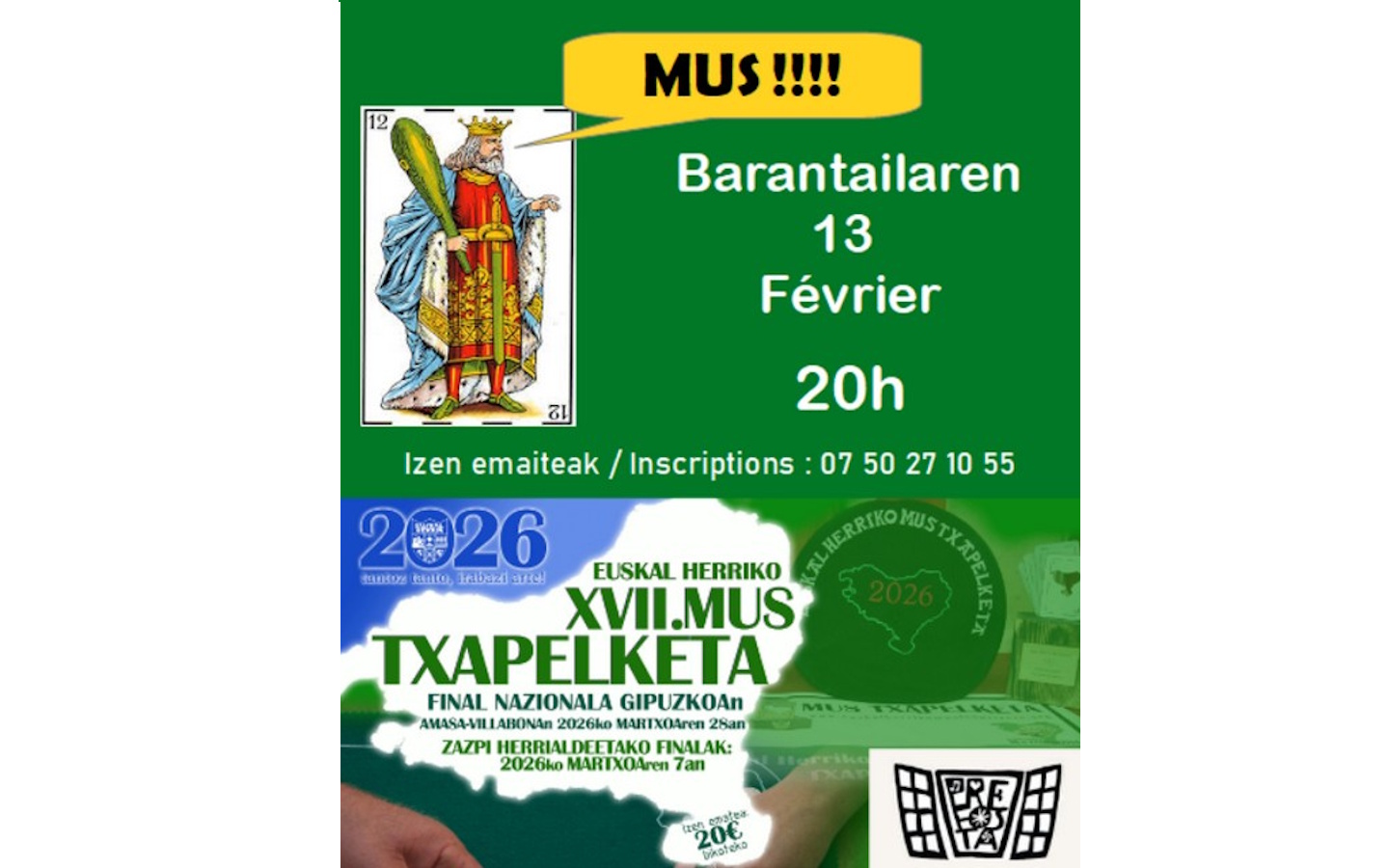 Découverte et initiation au mus (jeu de cartes)