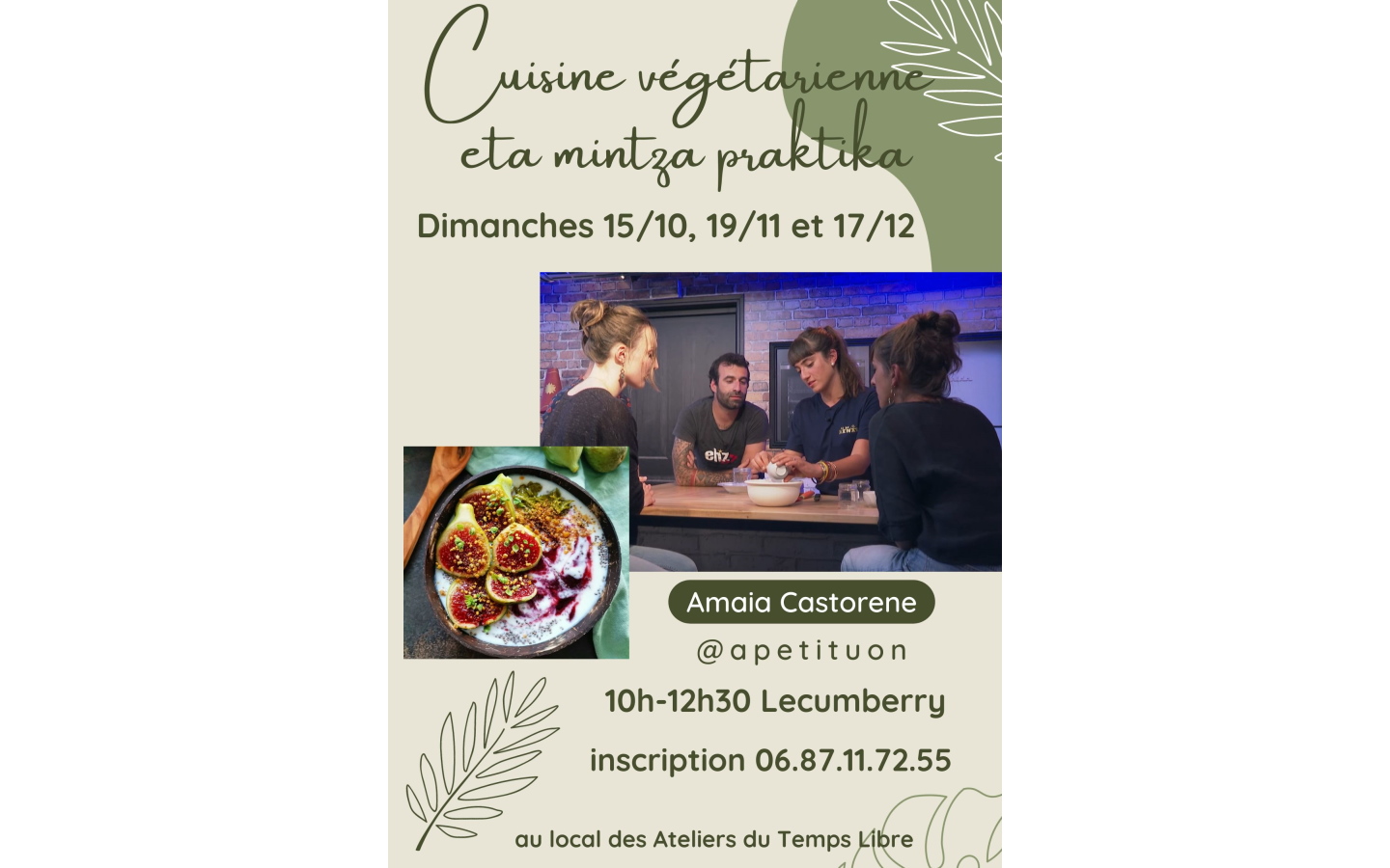 Les ateliers du temps libre : atelier culinaire végétarien en basque-ados-adultes (2/2)