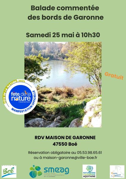 Balade découverte de la forêt riveraine des bords de Garonne en partenariat avec le SMEAG. null France null null null null