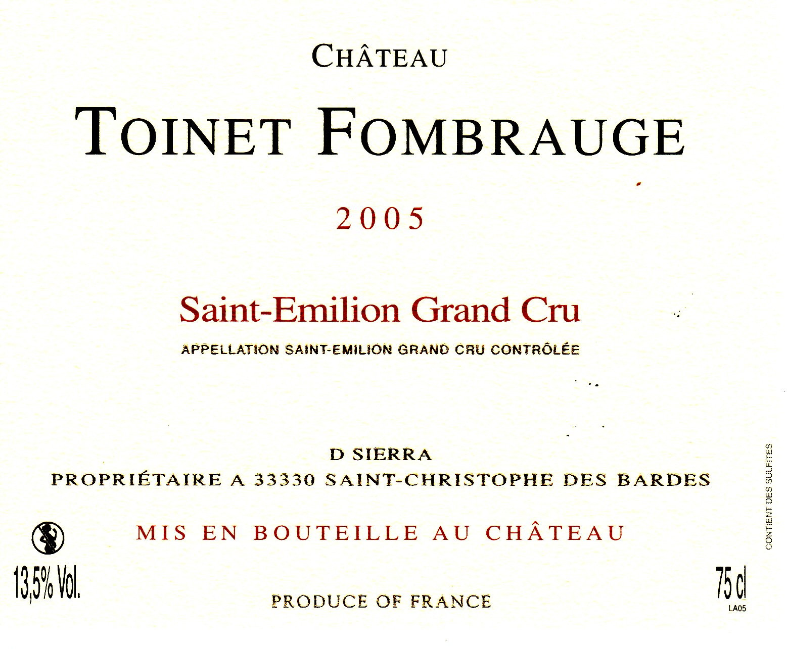 Château Toinet Fombrauge, SAINT-CHRISTOPHE-DES-BARDES ...