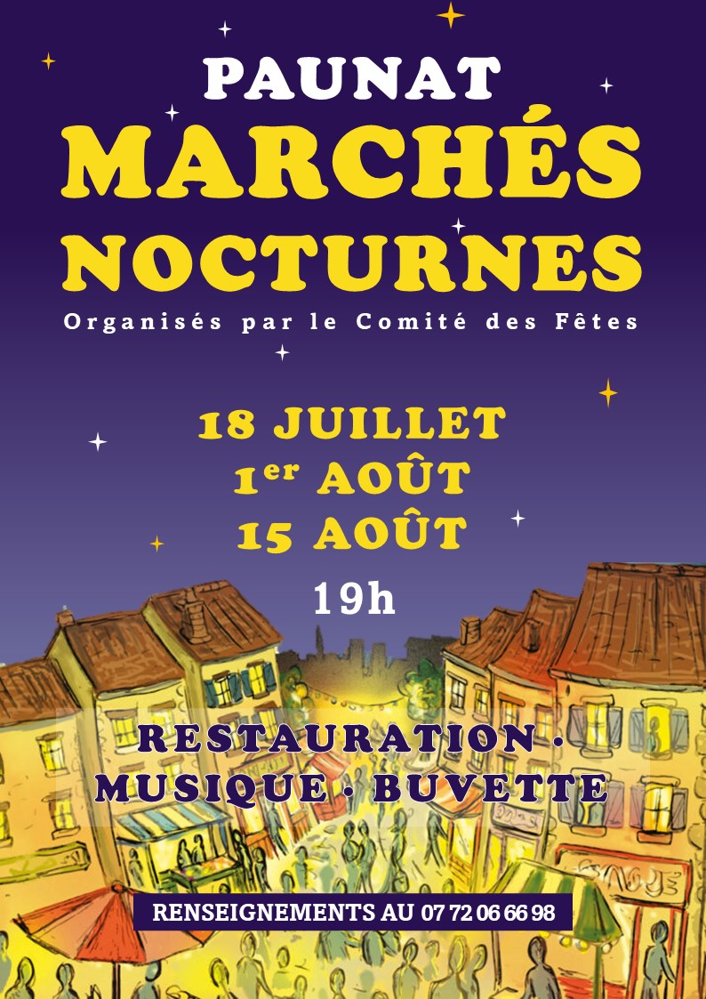 Marché Gourmand nocturne à Paunat le jeudi 1er août 2024