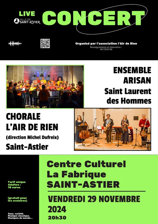 Concert : Chorale L'Air de Rien et l'ensemble Arisan