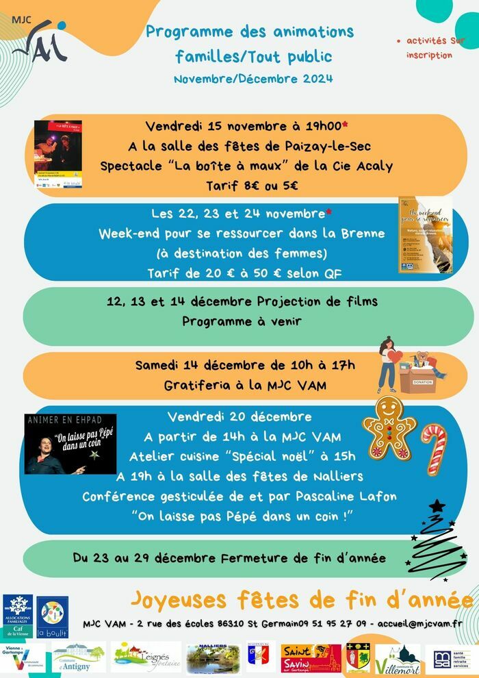 Programme des animations familles/tout public - novembre/décembre