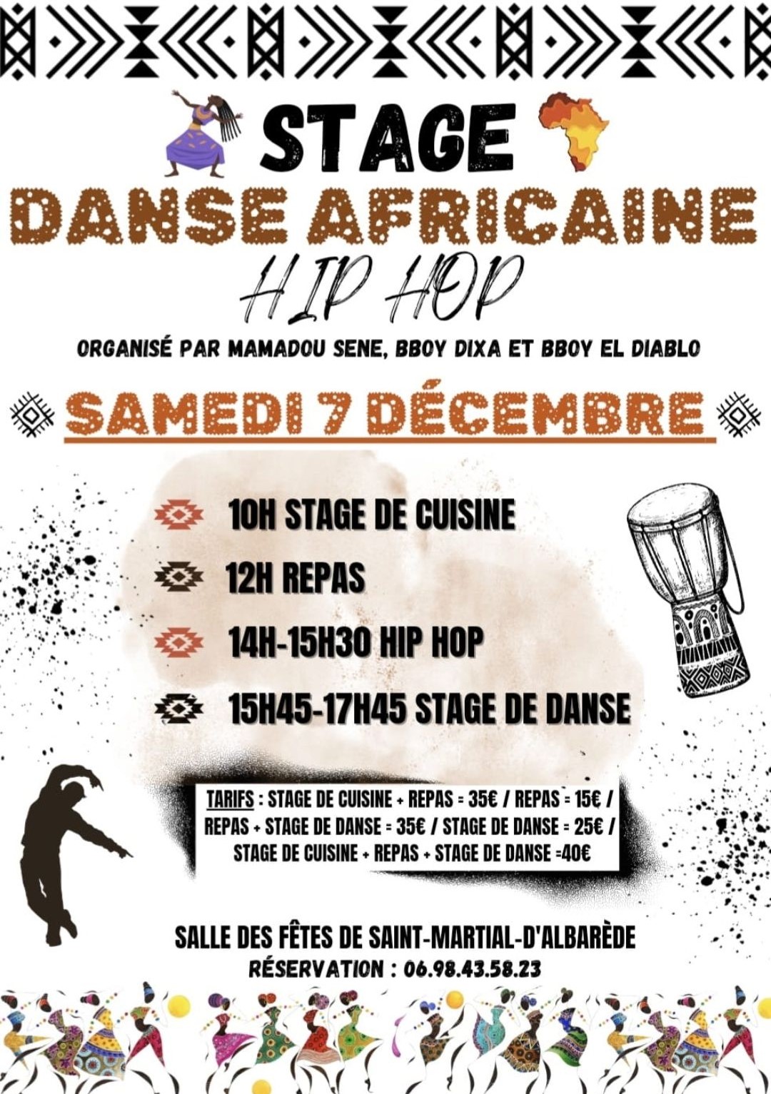 Stage de danse africaine, hip hop et cuisine