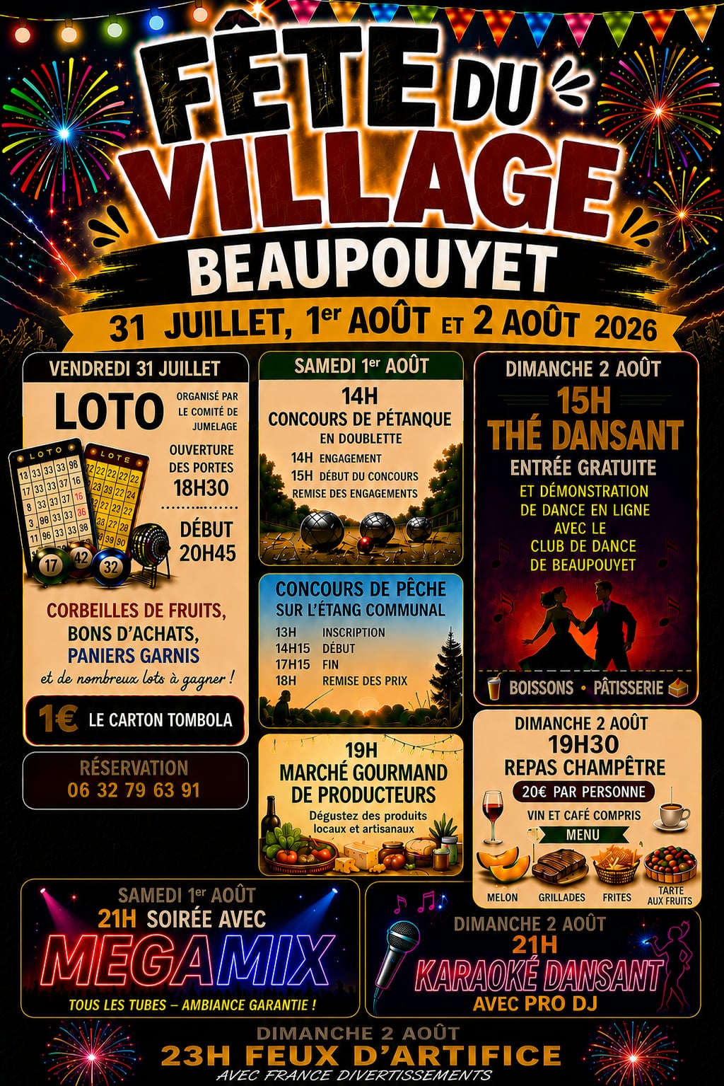 Fête locale : pêche, pétanque, marché gourmand