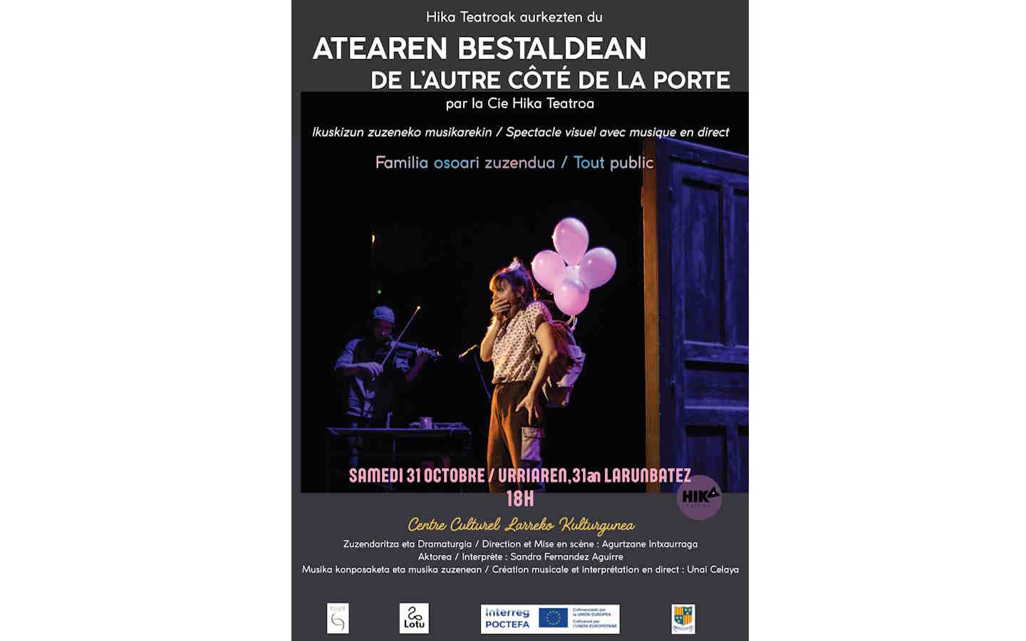 Théâtre visuel et musical en direct : Atearen Bestaldean