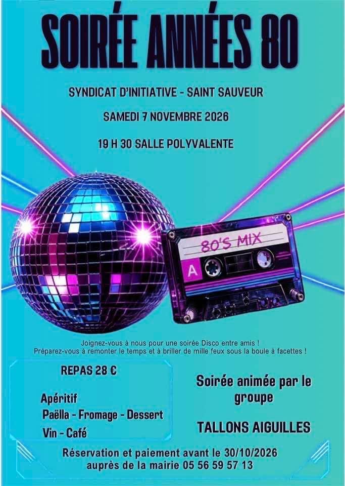 Soirée années 80 à Saint-Sauveur
