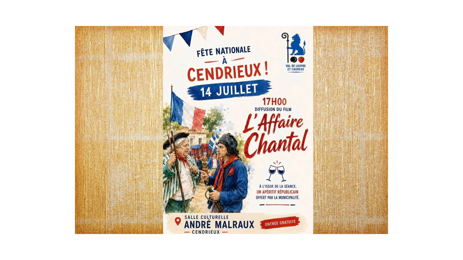 Fête nationale à Cendrieux avec diffusion du f ...