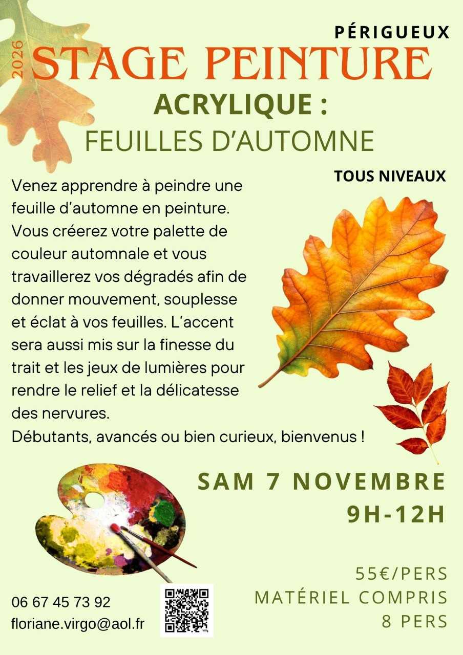 Stage dessin : Acrylique, feuilles d'automne p ...
