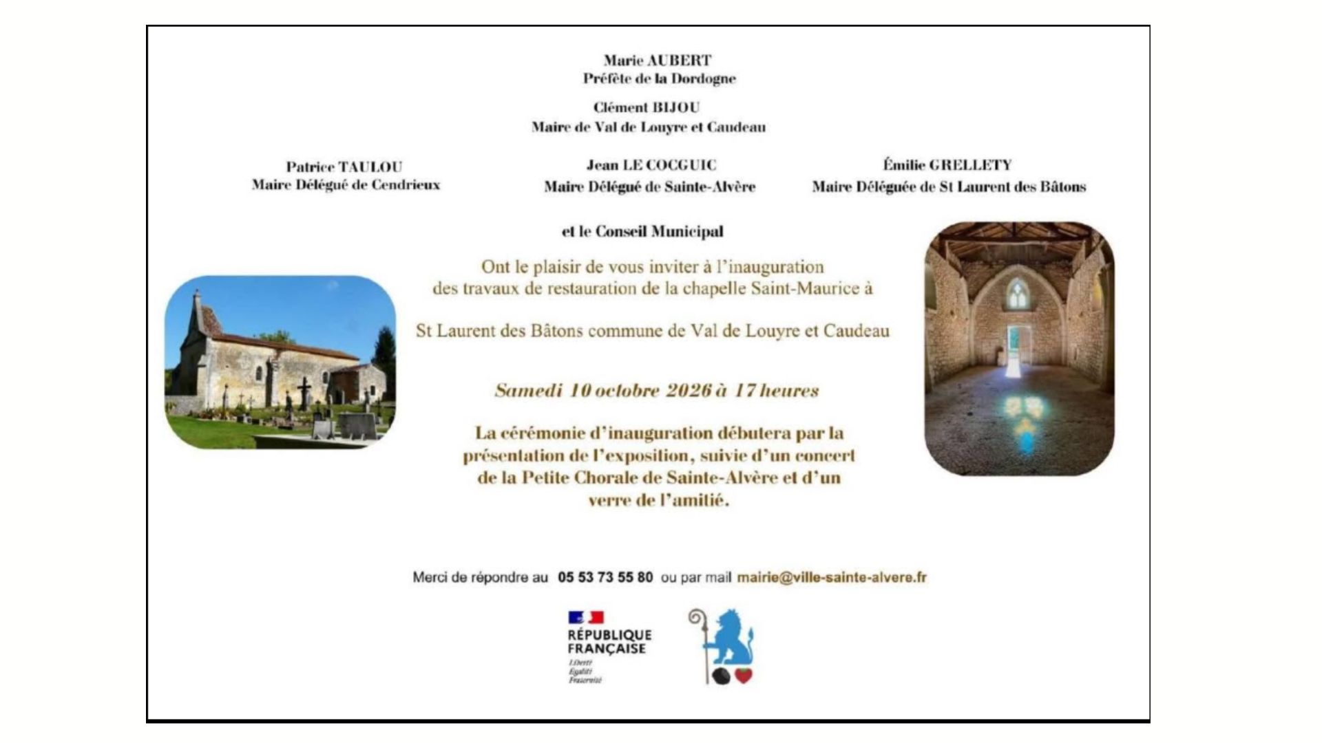 Inauguration des travaux de l"église de Saint-Maurice