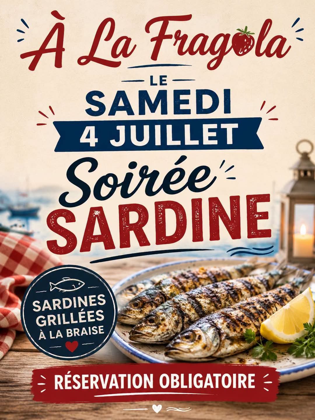 Soirée sardinade à la Fragola