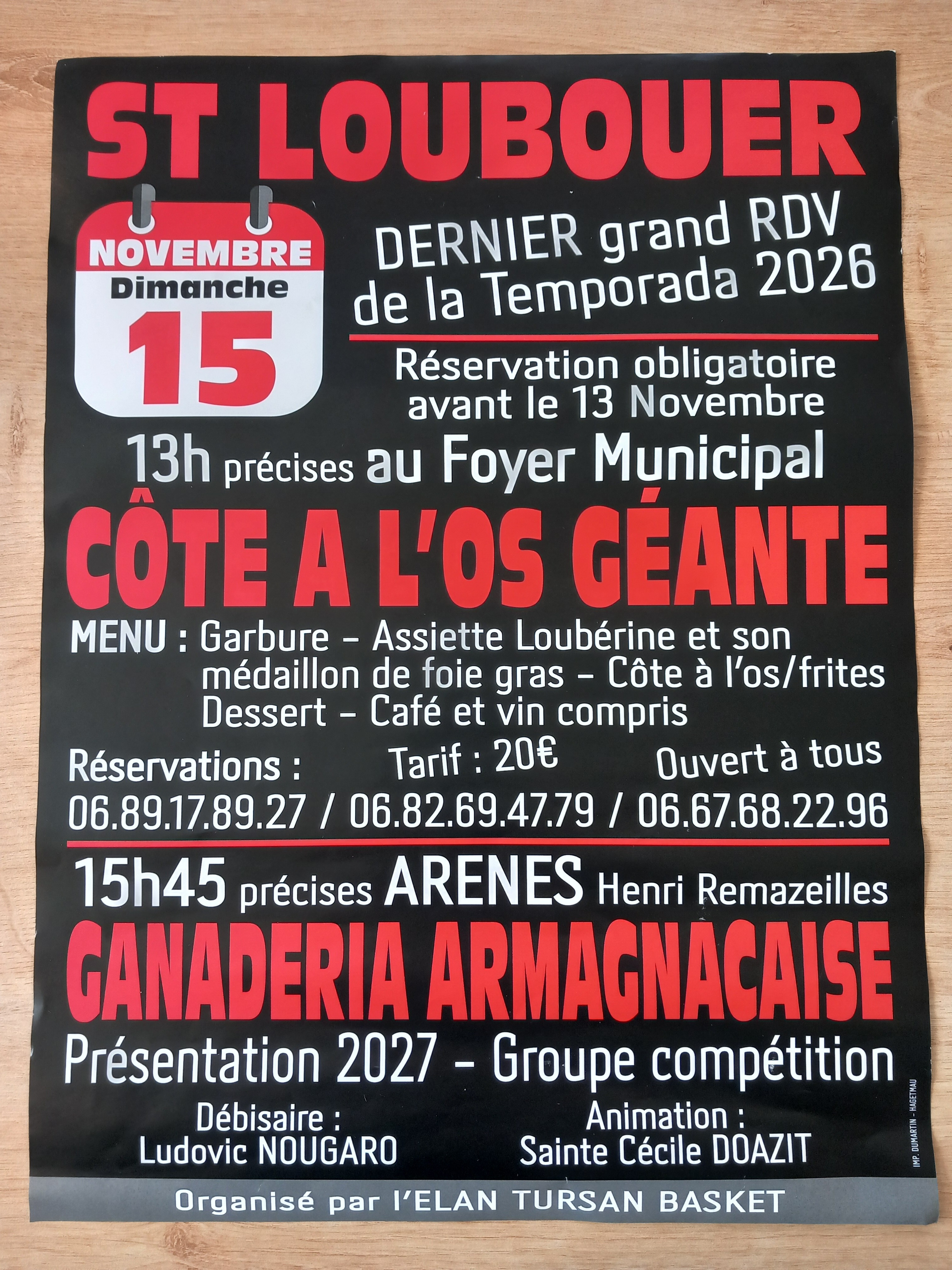 Côte à l'os géante et course landaise