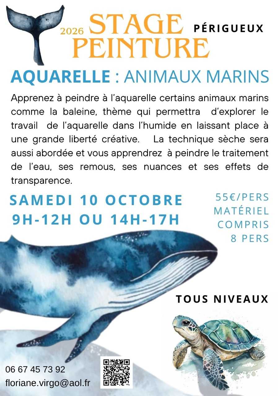 Stage peinture : Aquarelle - animaux marins pa ...