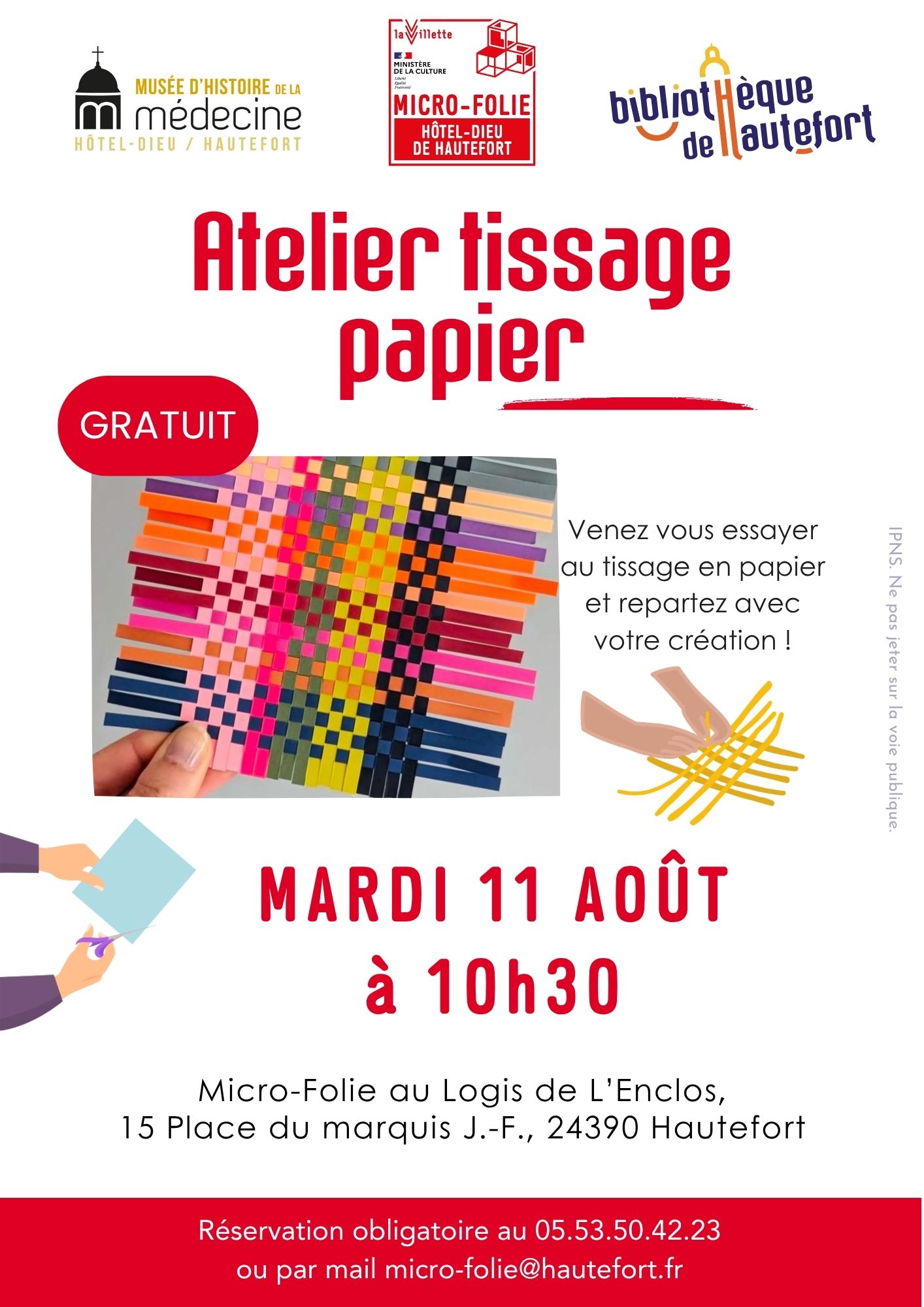 Atelier tissage en papier