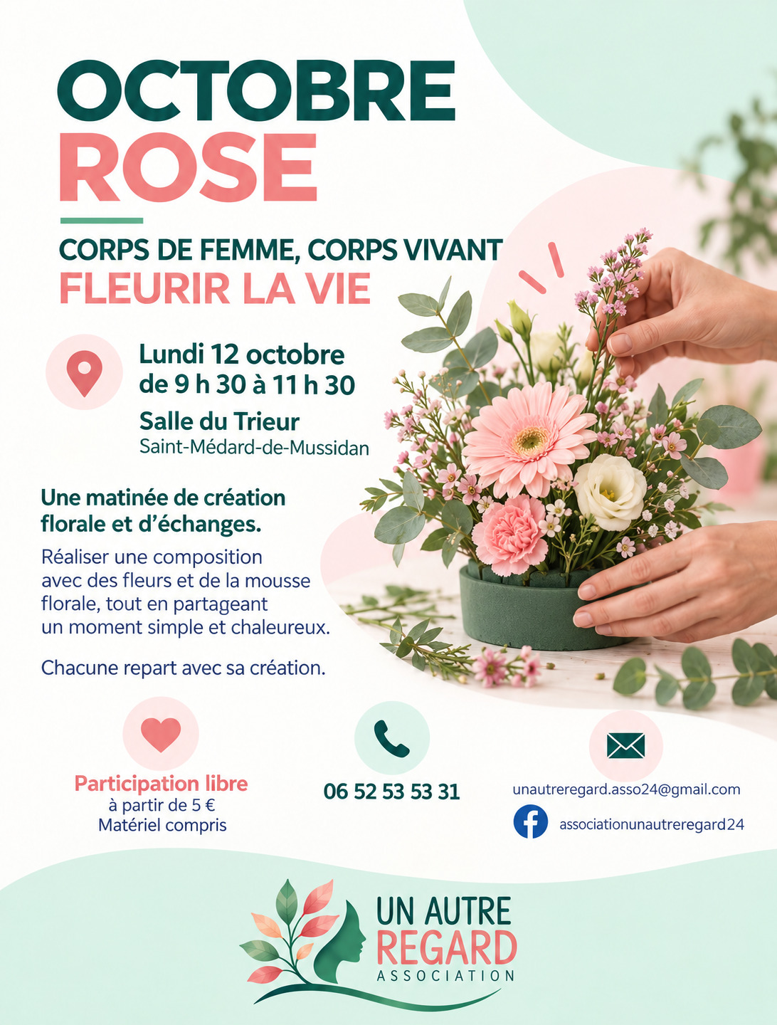 Octobre rose : Création florale