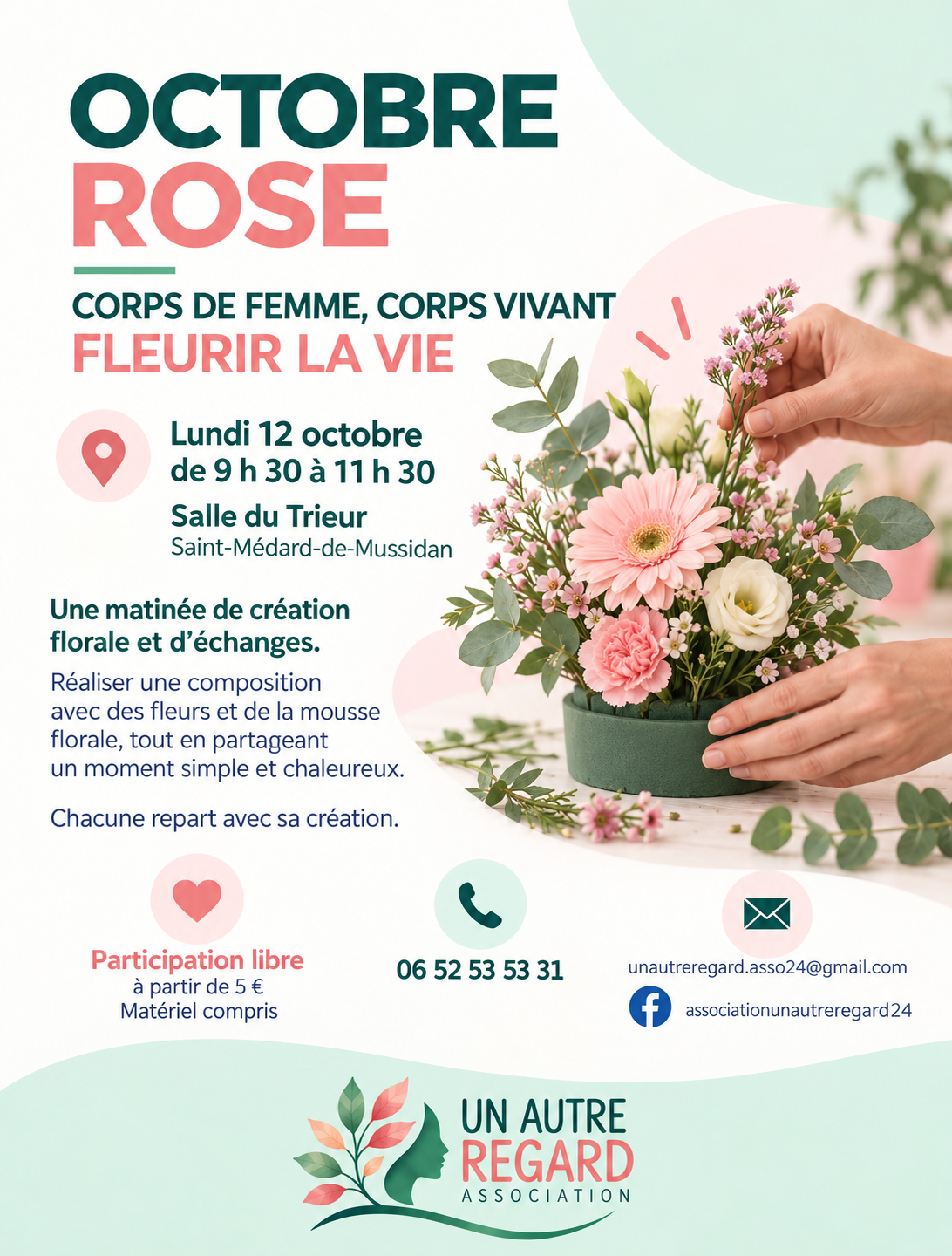  Octobre rose : Création florale 