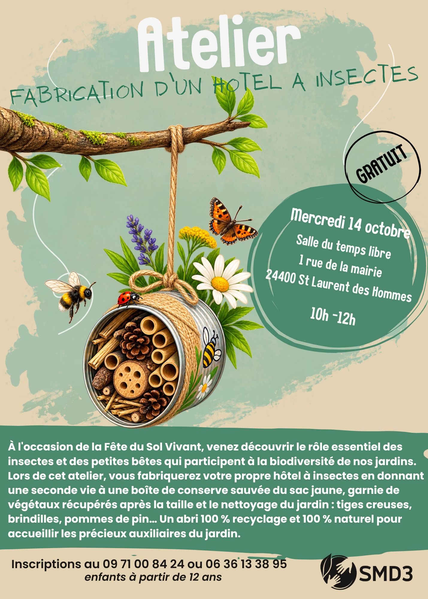 Atelier Fabrication hôtel à insectes