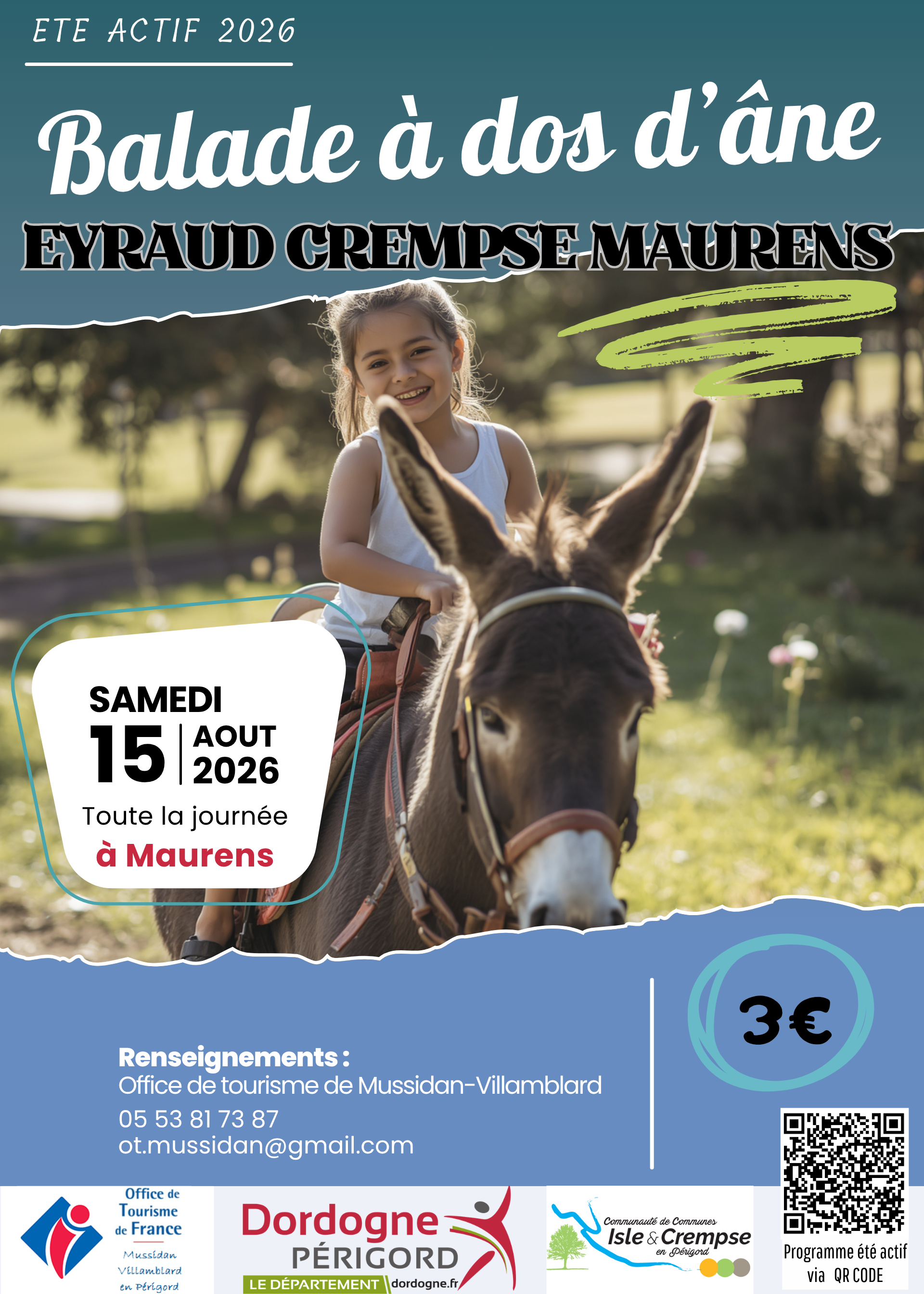 Eté actif : Balade à dos d’âne