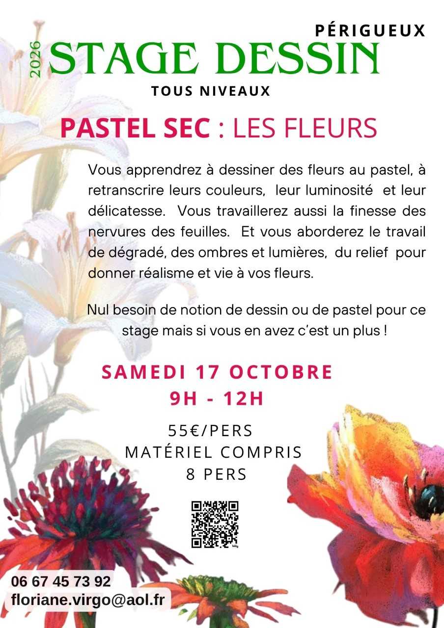 Stage dessin : Pastel sec - les fleurs par Flo ...