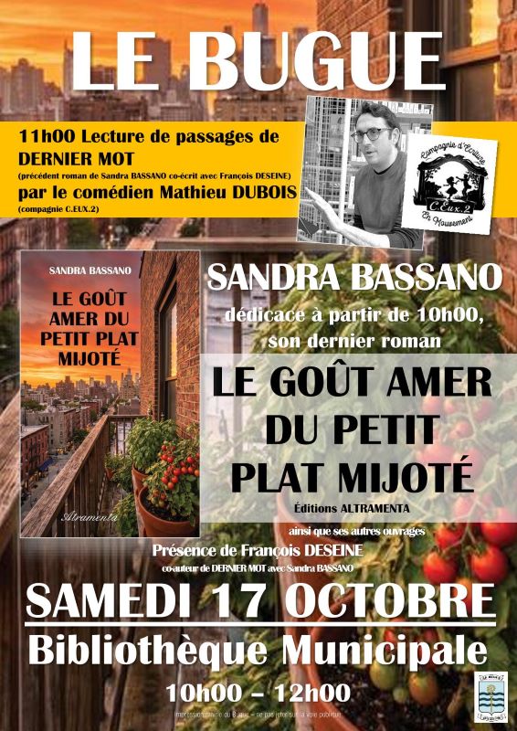 Sandra Bassano - Lecture, discussion et dédicace