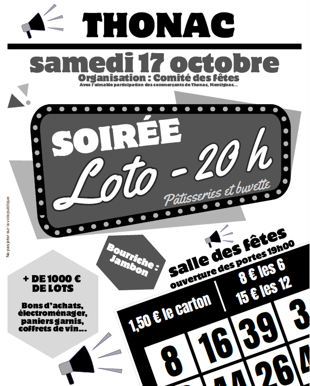 Soirée loto à Thonac
