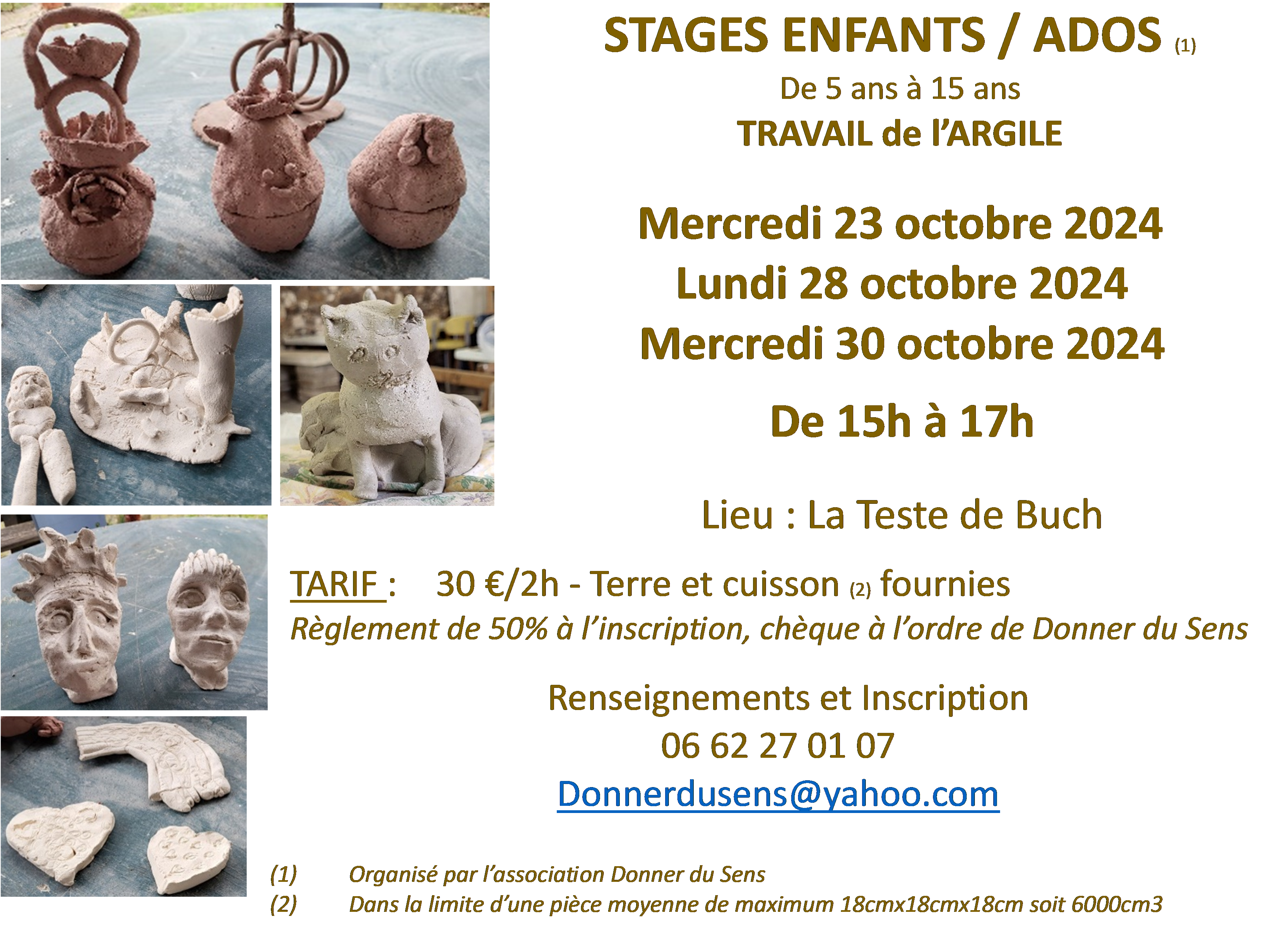 Travail de l’Argile – Stages enfants/ados