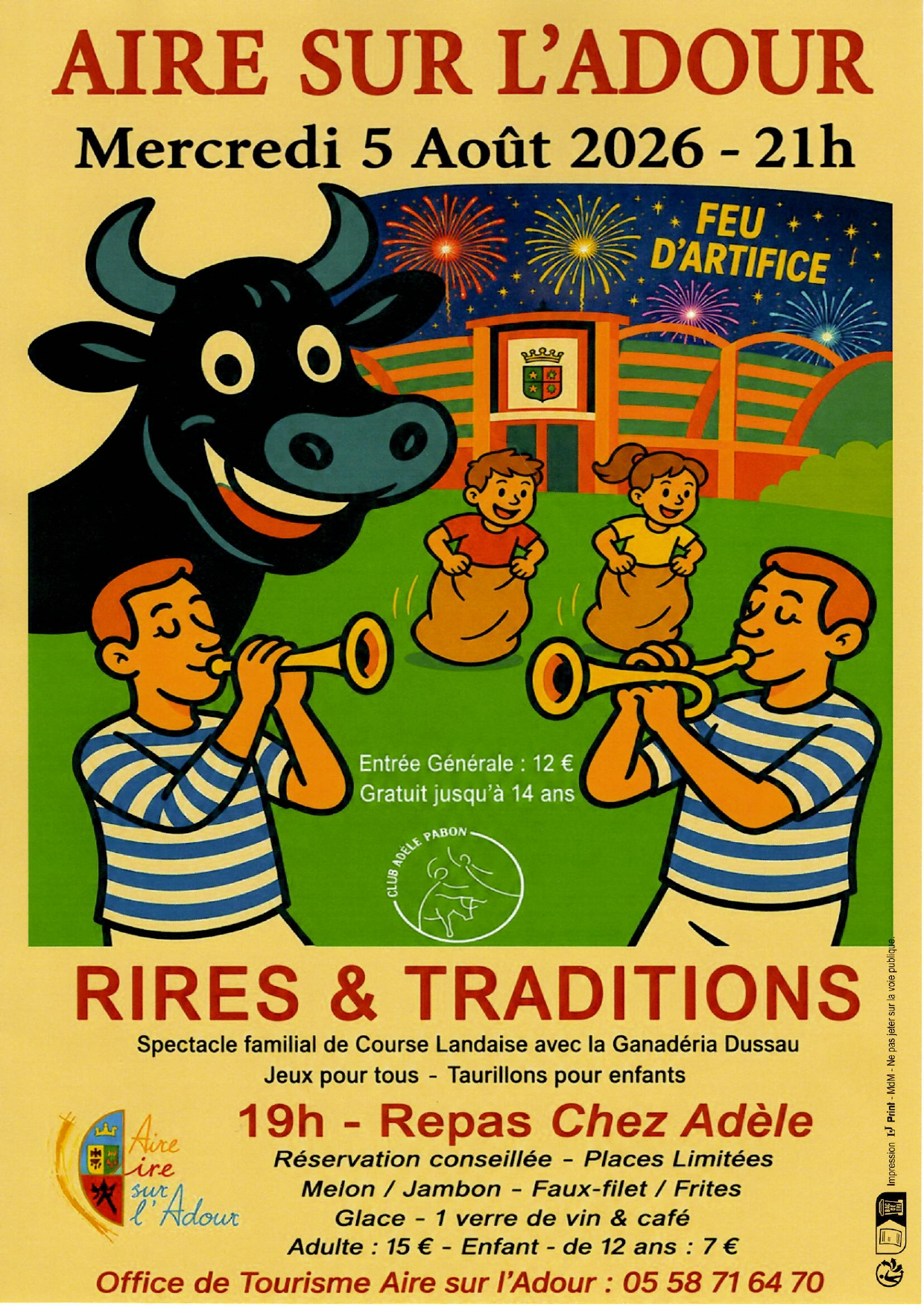 Spectacle Rires et Traditions et repas chez Adèle