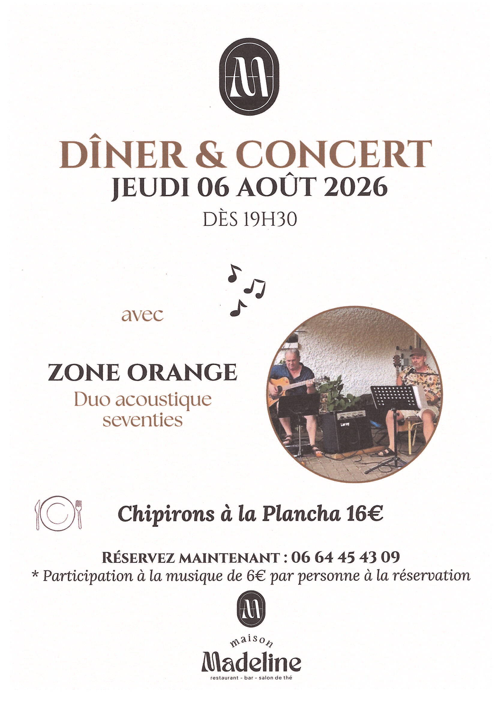 Dîner conert à la Maison Madeline