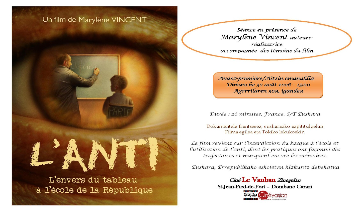 Ciné-rencontre "L'anti" avec l'auteure-réalisa ...