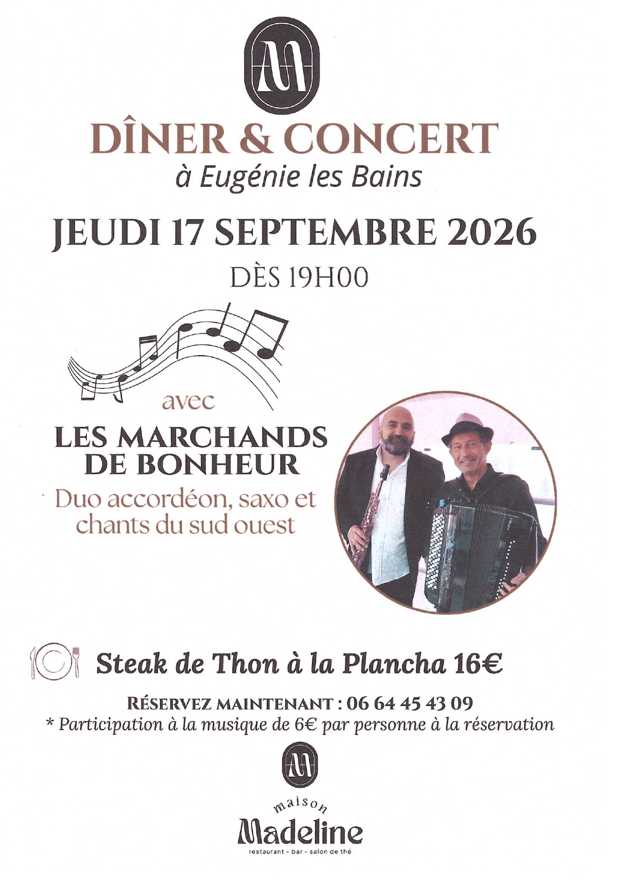 Dîner Concert à la Maison Madeline
