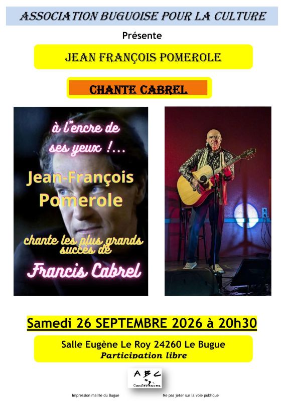 Concert - Jean-François Pomerole chante Cabrel