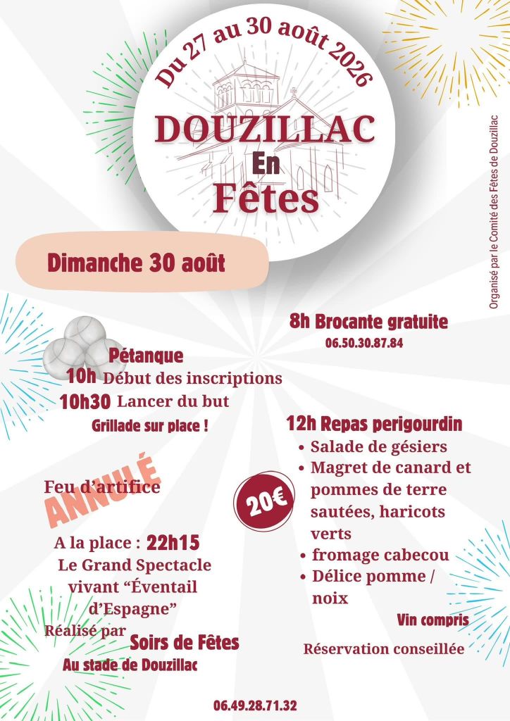Douzillac en fête - brocante, pétanque, repas  ...