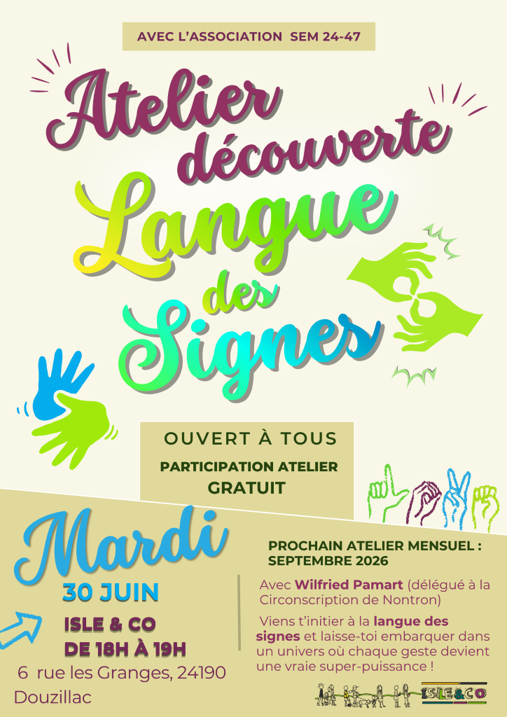 Atelier langue des signes