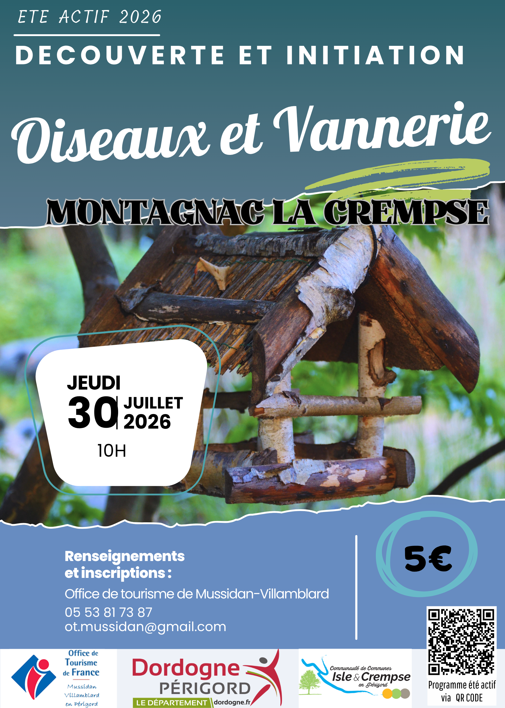 Eté actif : Oiseaux et vannerie
