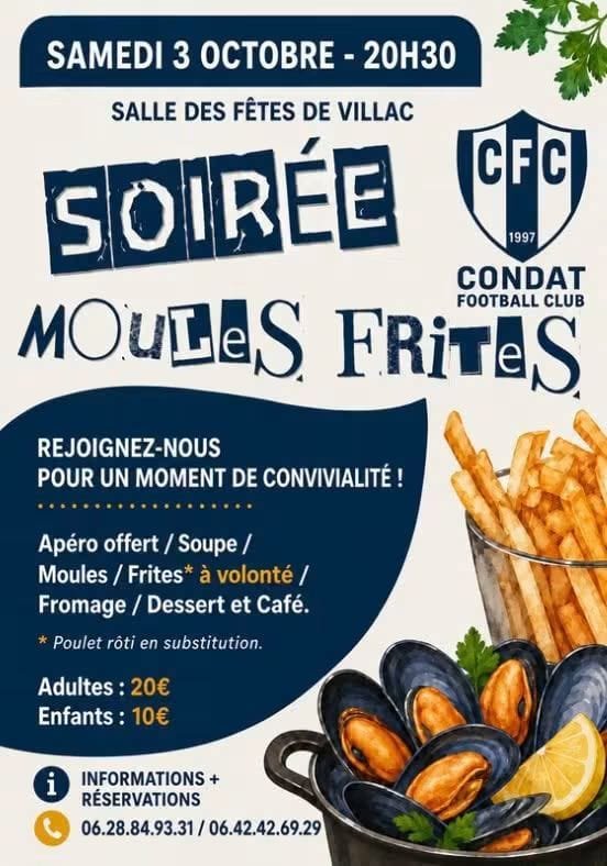Soirée Moules-Frites à volonté