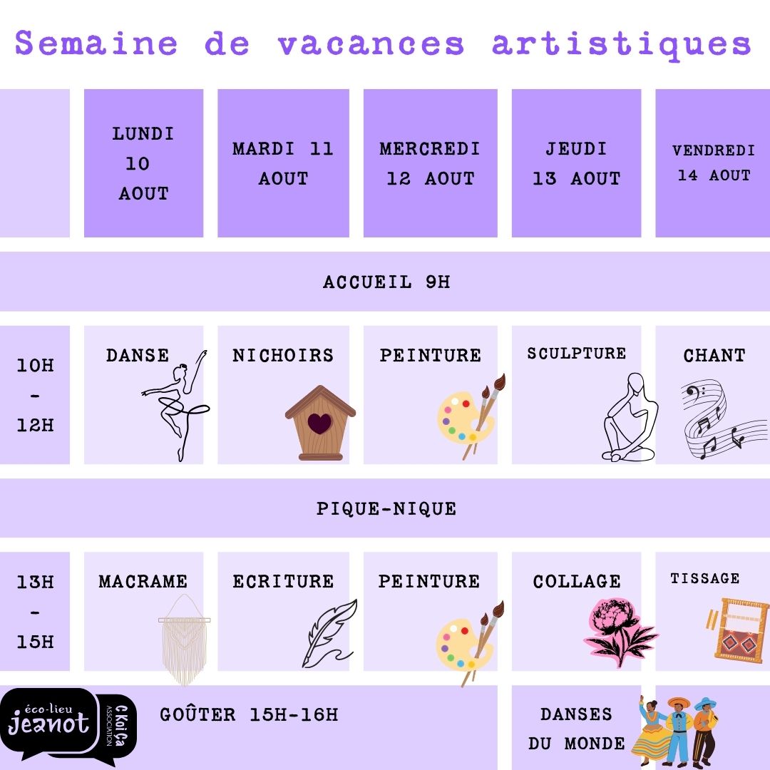 Semaine de vacances artistiques