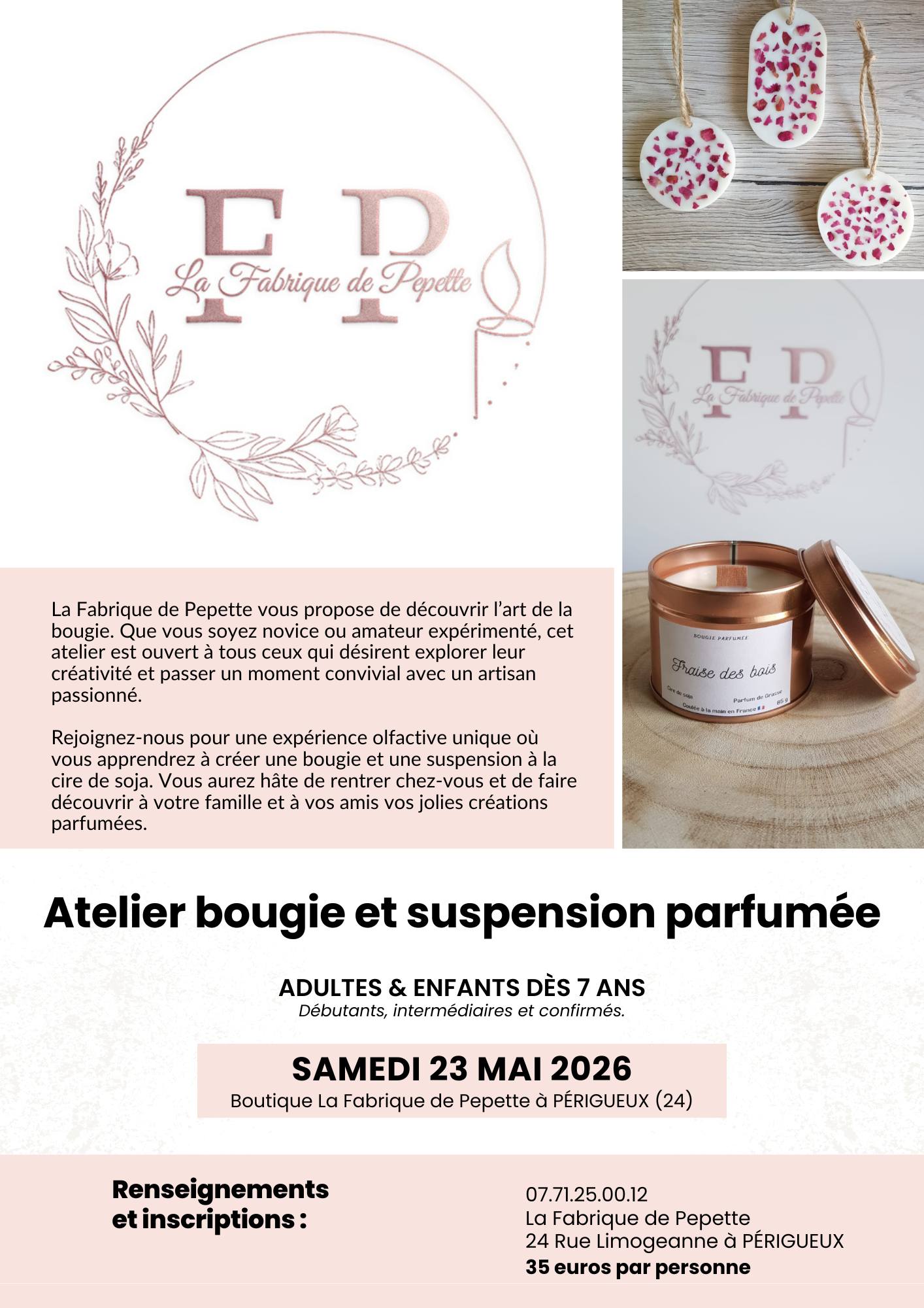 Atelier bougie et suspension parfumé