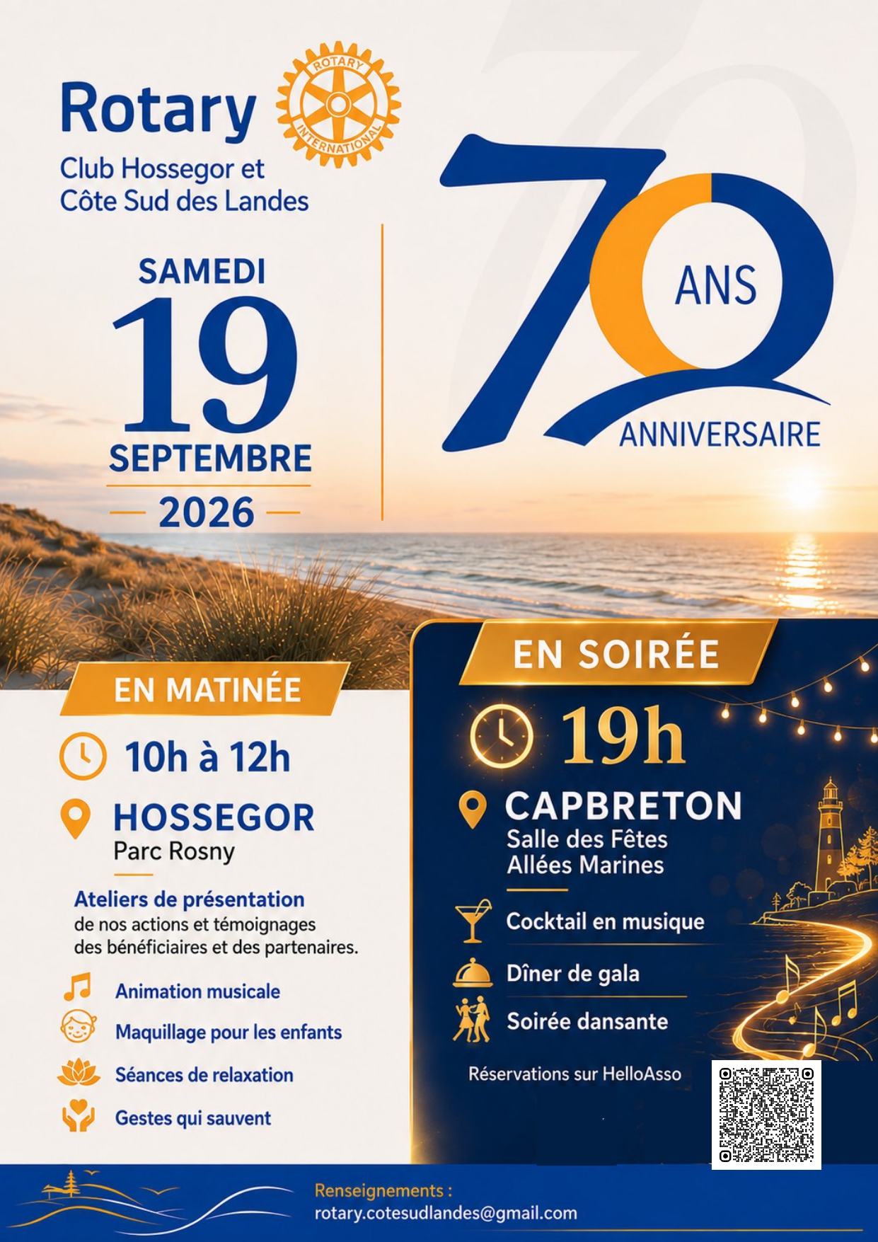 70eme Anniversaire du Rotary Club Hossegor