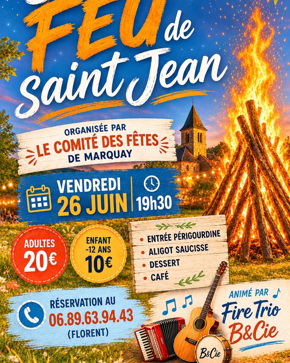 Feu de la Saint Jean à Marquay