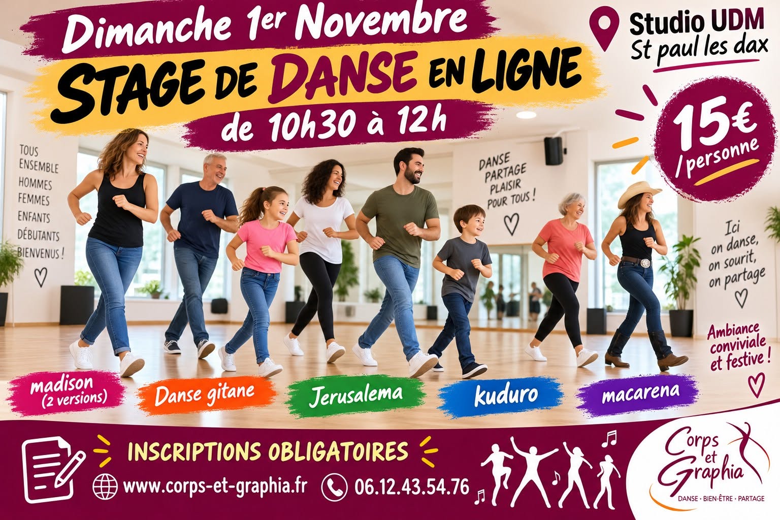 Stage de danse en ligne