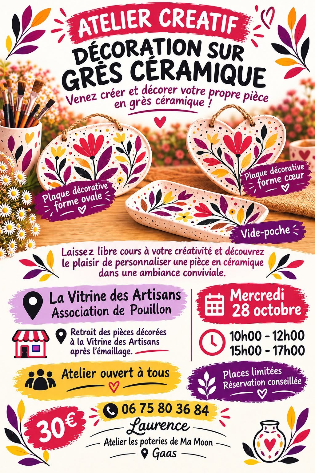 Atelier créatif - Décoration sur grès décoratif
