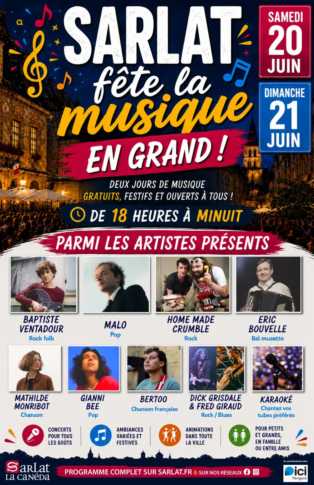 Sarlat fête la Musique en Grand !