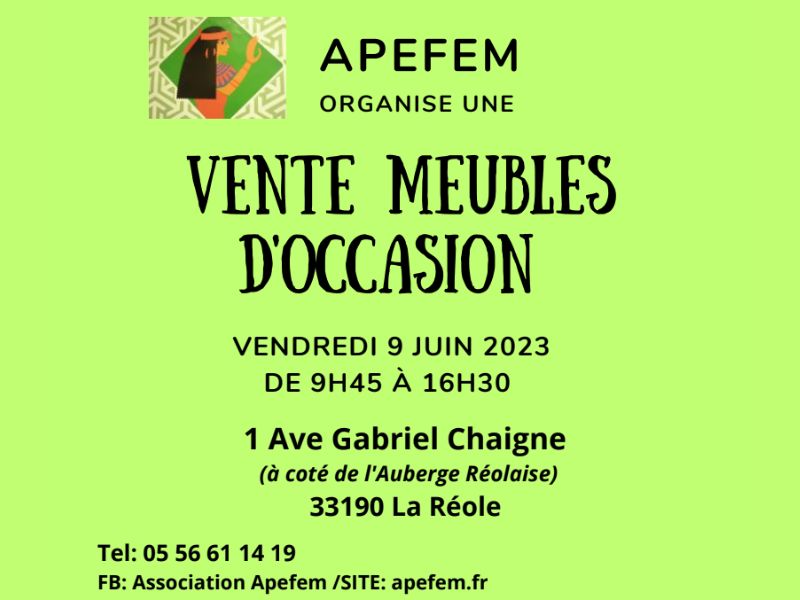 Vente de meubles