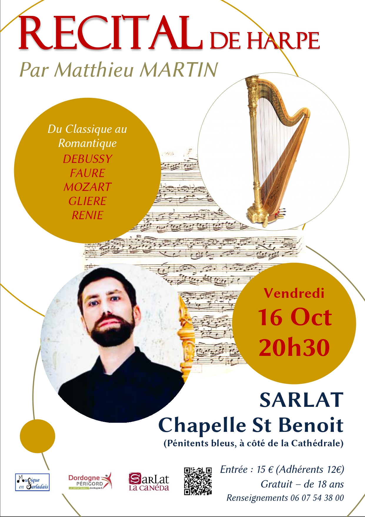 Récital de harpe par Matthieu Martin