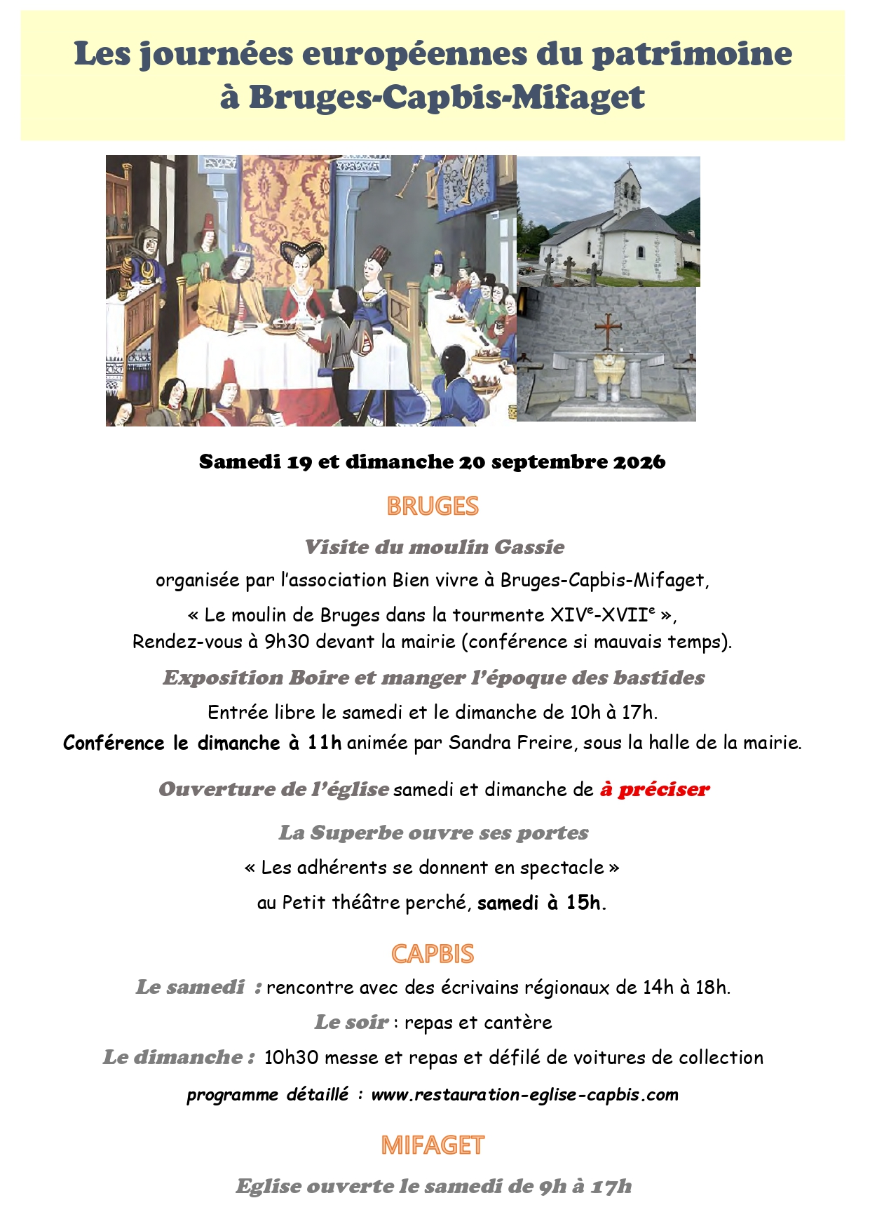 Journées Européennes du Patrimoine - Eglise de Mifaget
