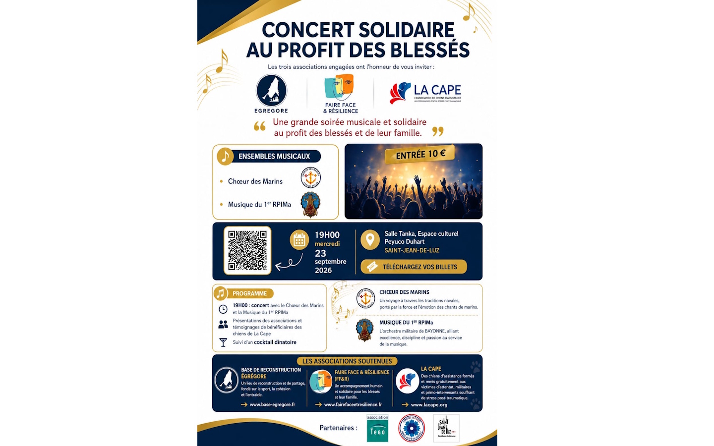 Concert solidaure au profit des bléssés