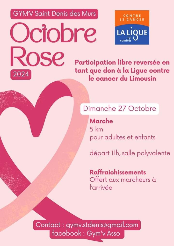 Randonnée pour Octobre rose (Saintdenisdesmurs) Limousin